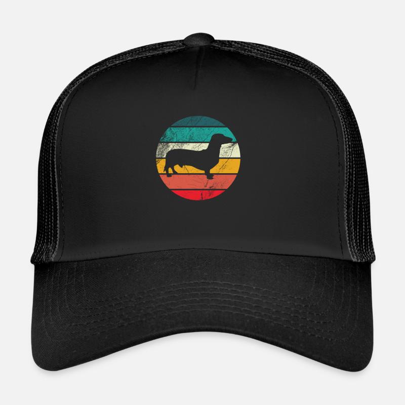 Retro Dackel Dackelhund Hund Silhouette Geschenk Trucker Cap