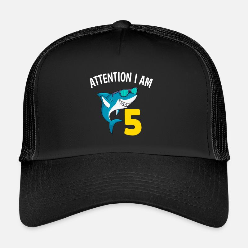 Ich bin 5 Jahre 5. Geburtstag Junge - Trucker Cap - Schwarz/Schwarz