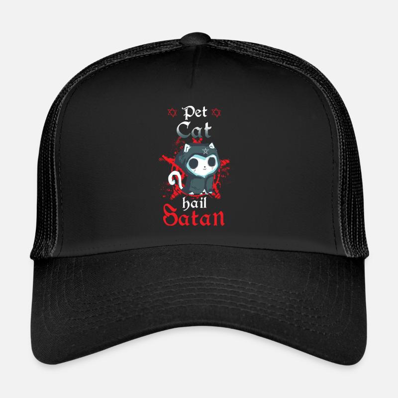 Pet Cat Hail Satan Trucker Cap