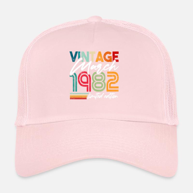 Anniversaire Mars 1982 Millésime Mars 1982 Casquette trucker 