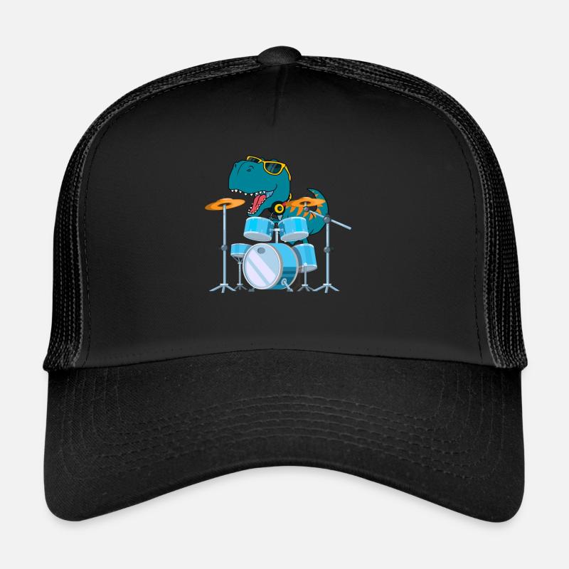 Funny Dinosaur Drums Gift Trucker Cap