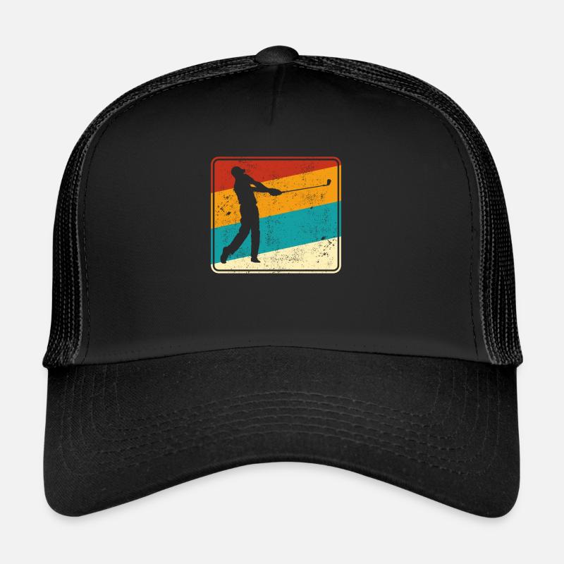 Golf Logo Retro - Trucker Cap - Schwarz/Schwarz