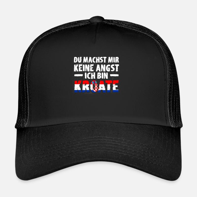 Kroatien Flagge Kroate Kroatien Geschenk - Trucker Cap - Schwarz/Schwarz
