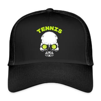 tennis / Tennis / Tennis spieler / Tennis Spielen - Trucker Cap - Schwarz/Schwarz - Vorne