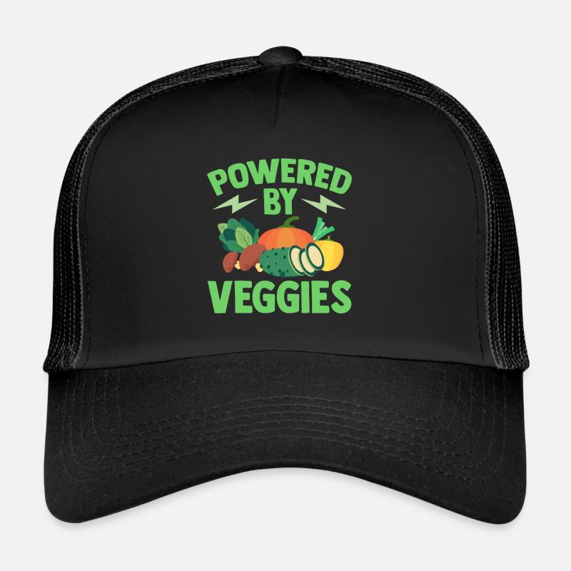Vegetarian Powered By Veggies Vegan - Trucker Cap - black/black