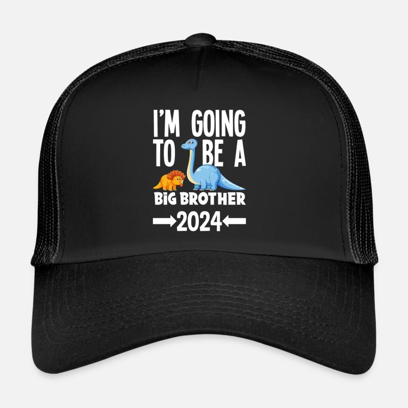 I'm Going to Be a Big Brother 2024 Dino Dinosaur Trucker Cap
