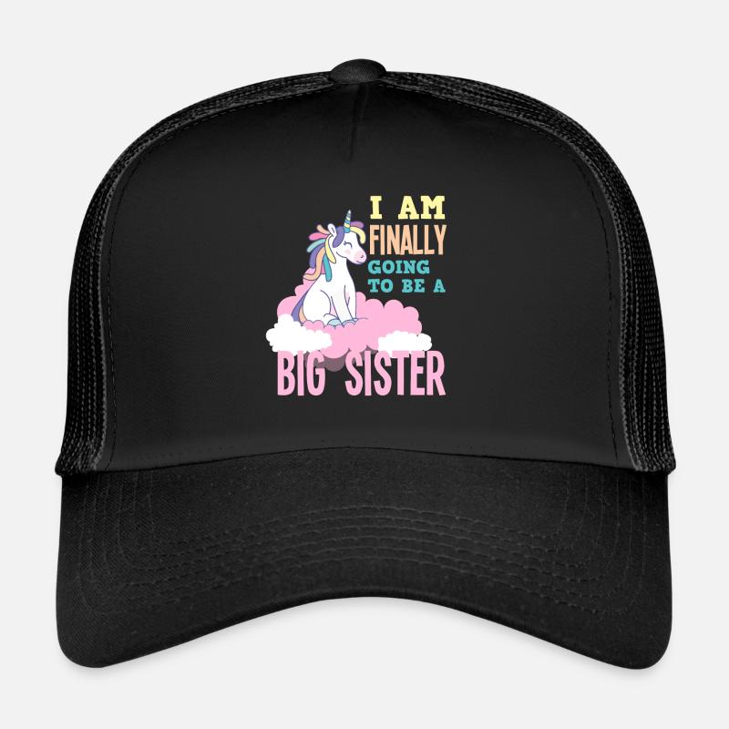 Ich Werde Eine Große Schwester Einhorn Trucker Cap