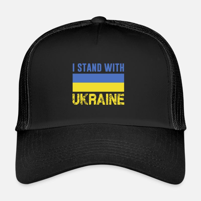 I stand with Ukraine Ukrainian Flag Peace Trucker Cap