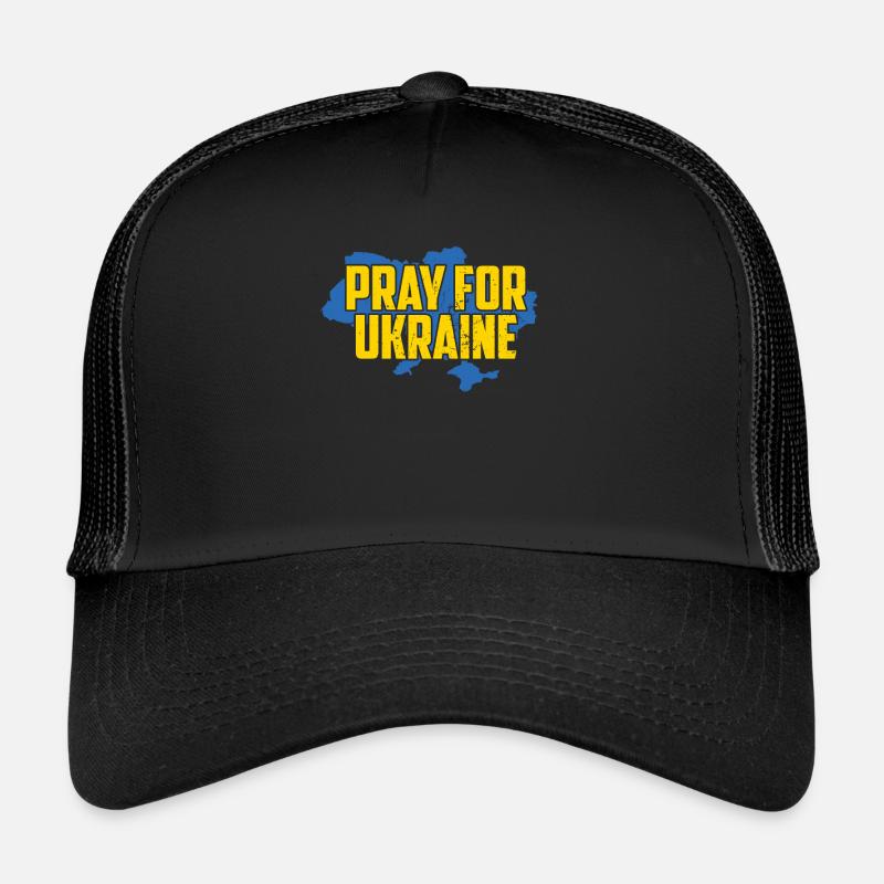 Pray for Ukraine Prayer for Peace for Ukraine - Trucker Cap - black/black