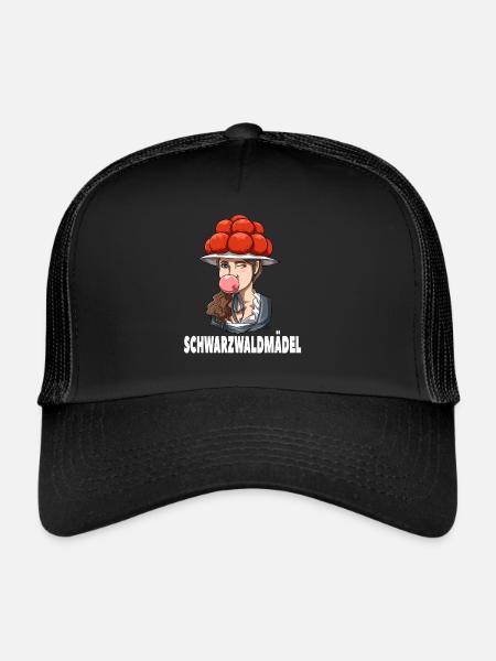 Bollenhut Schwarzwald Schwarzwaldmädel - Trucker Cap - Schwarz/Schwarz