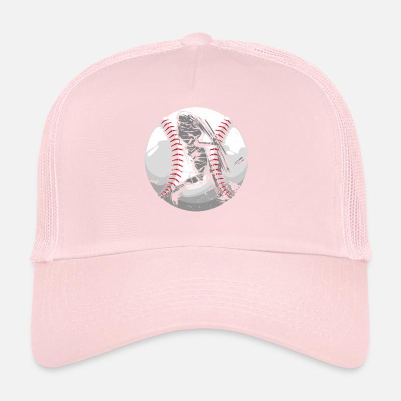 Baseball Player Coach Bat And Ball Pitcher Catcher Trucker Cap