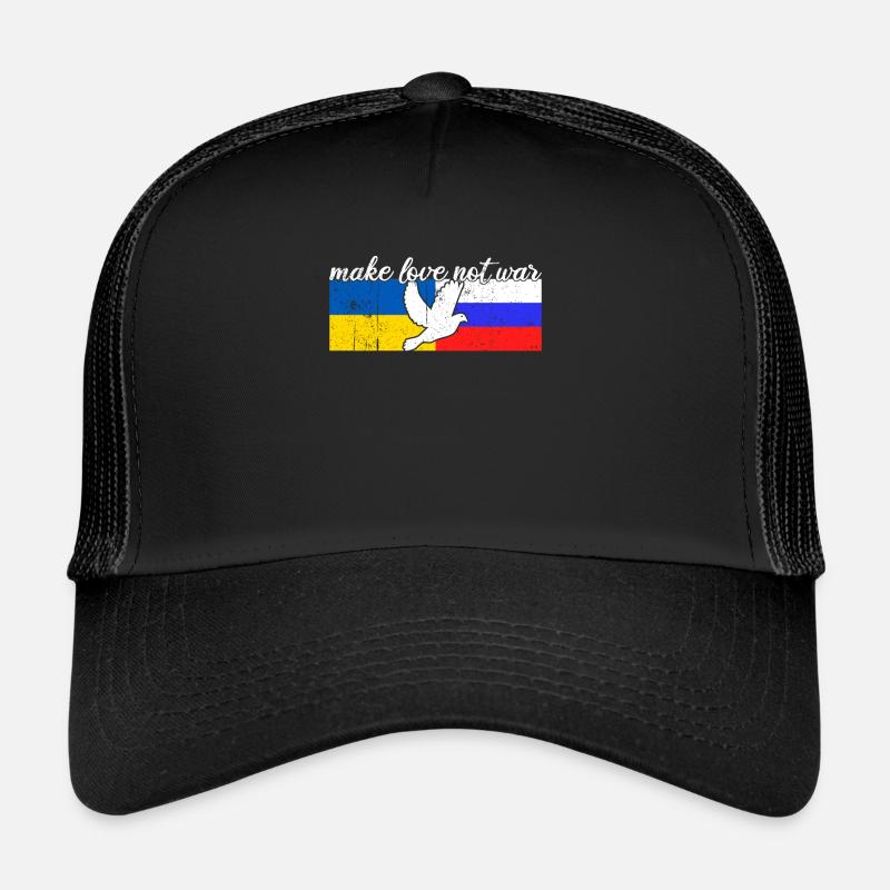 Ukraine Russie Conflit Colombe de la paix - Casquette trucker  - noir/noir