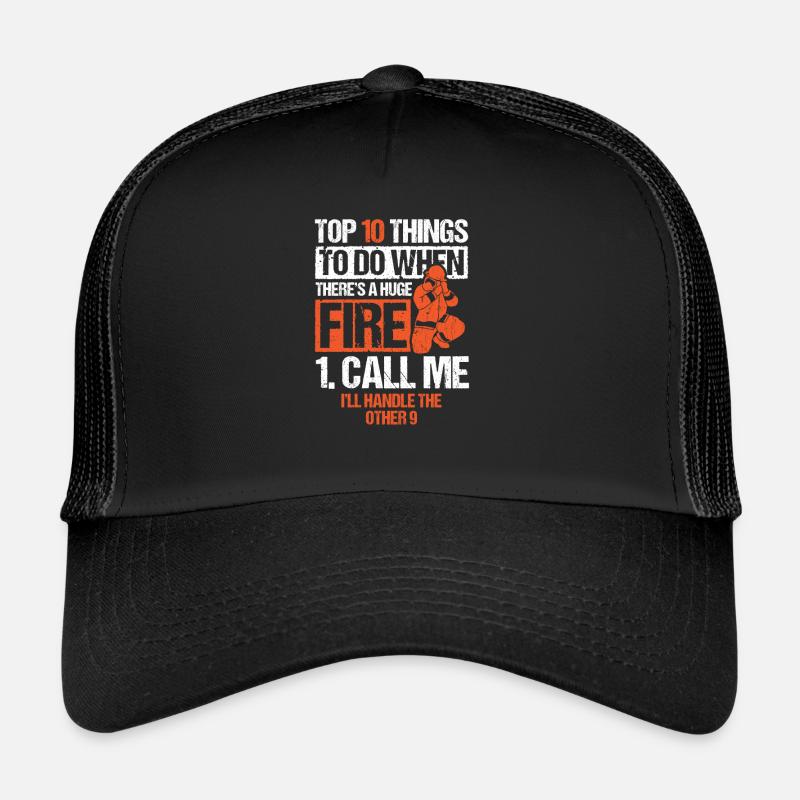 pompier pompier pompier pompier volontaire - Casquette trucker  - noir/noir