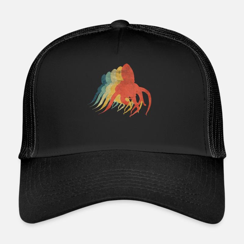 Squid Retro Vintage Color - Trucker Cap - black/black