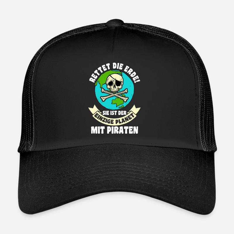Pirat Piraten - Trucker Cap - Schwarz/Schwarz