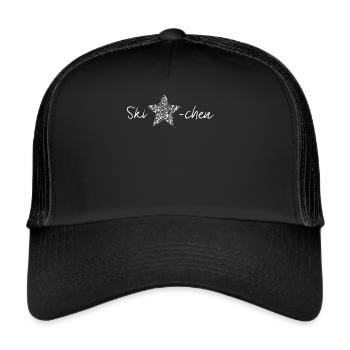 Ski professional Skier Skier Skiing Ski School - Trucker Cap - black/black - Front
