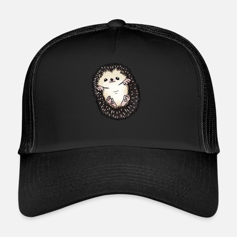 Herzschlag Afrikanischer Weißbauchigel Igel Kostüm - Trucker Cap - Schwarz/Schwarz