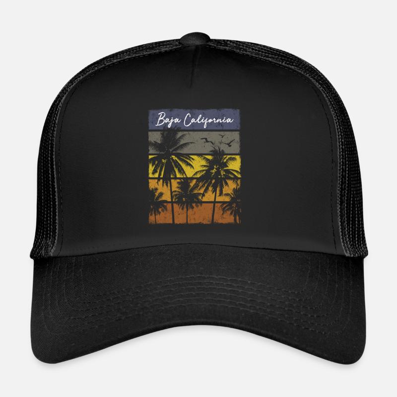 Baja California Mexico Palm Tree Trucker Cap