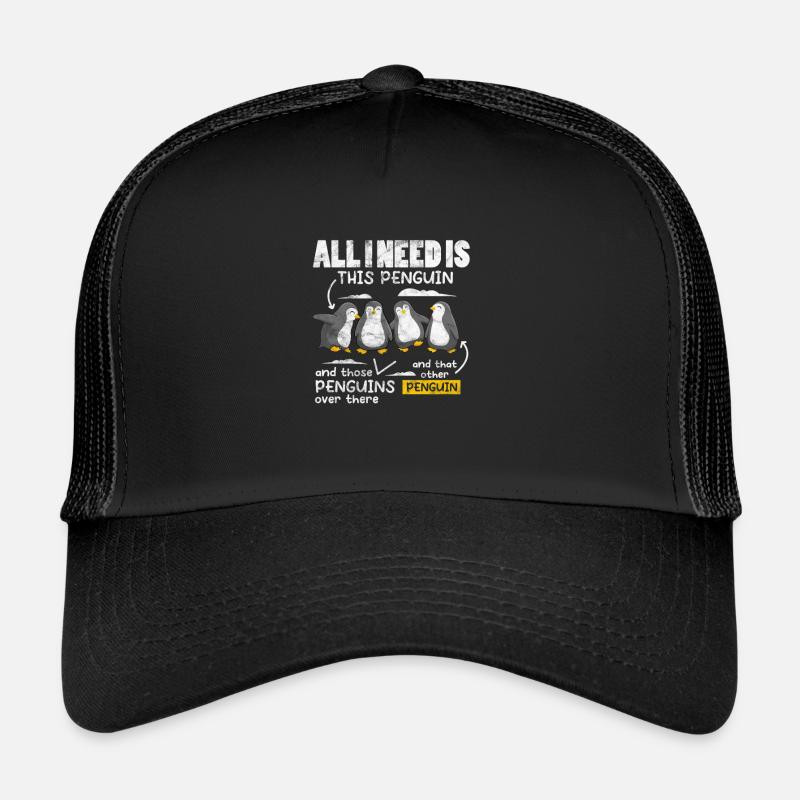 Pinguin - Trucker Cap - Schwarz/Schwarz