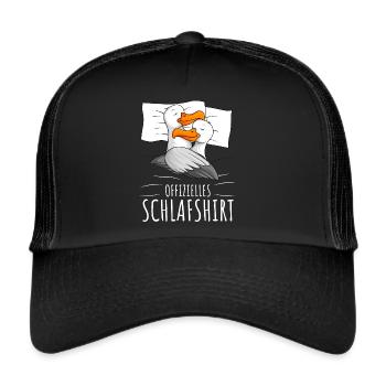 Offizielles Schlafshirt Möwe Moin Möwen - Trucker Cap - Schwarz/Schwarz - Vorne