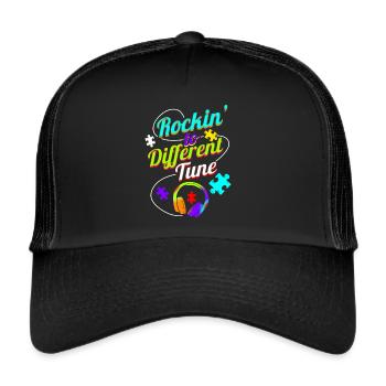 Rockin To A Different Tune Sensibilisation à l’autisme - Casquette trucker  - noir/noir - Devant