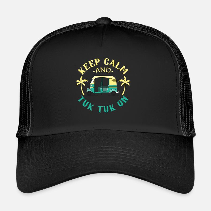 Conception de surf d’été d’un tuk tuk - Casquette trucker  - noir/noir