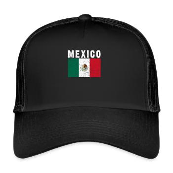 Mexican Mexico Flag Mexican Roots Country - Trucker Cap - black/black - Front