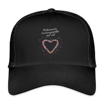 Medizinische Fachangestellte mit Herz - Trucker Cap - Schwarz/Schwarz - Vorne