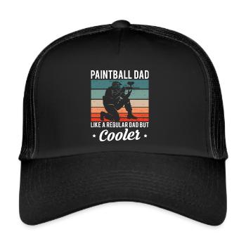 Paintball Dad Like A Regular Dad But Cooler - Trucker Cap - black/black - Front