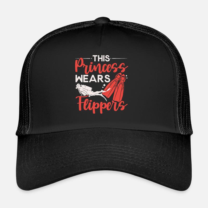 This Princess Wears Fins Diving Diving Tau Trucker Cap