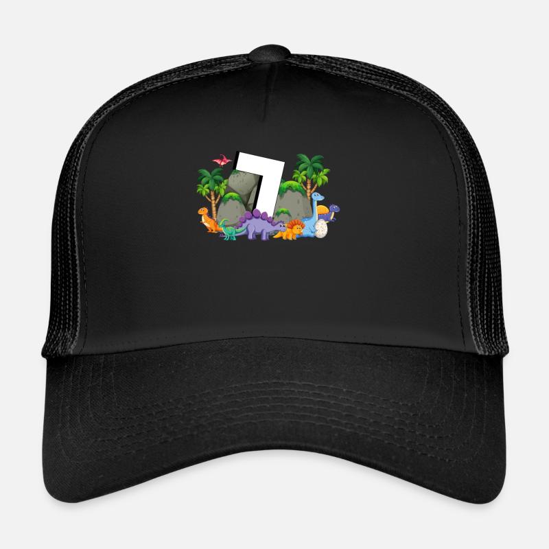 7. Geburtstag 7 Jahre Dino Dinosaurier Fan Trucker Cap