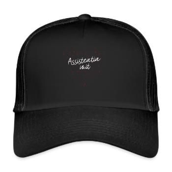 Assistentin mit Herz Beruf Job Aushilfe - Trucker Cap - Schwarz/Schwarz - Vorne