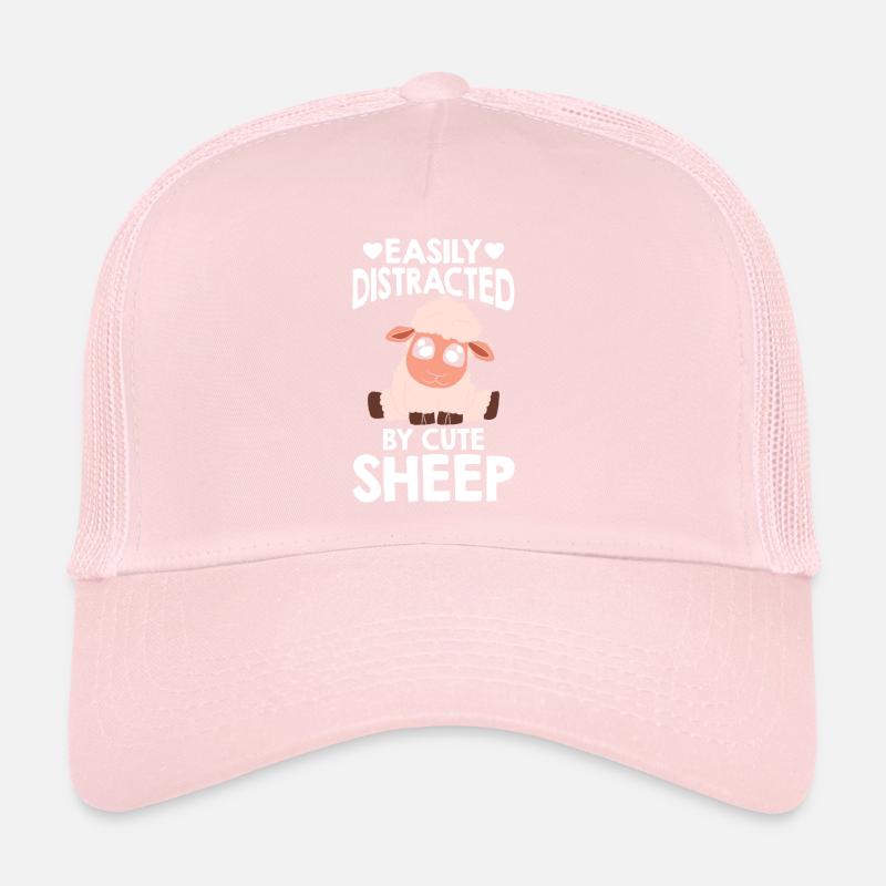 Funny sheep Distracted by cute sheep Trucker Cap