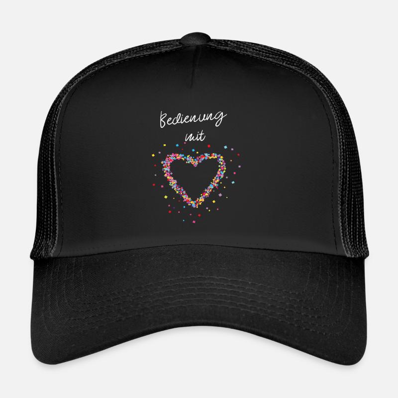 Bedienung Kellnerin Servicekraft - Trucker Cap - Schwarz/Schwarz