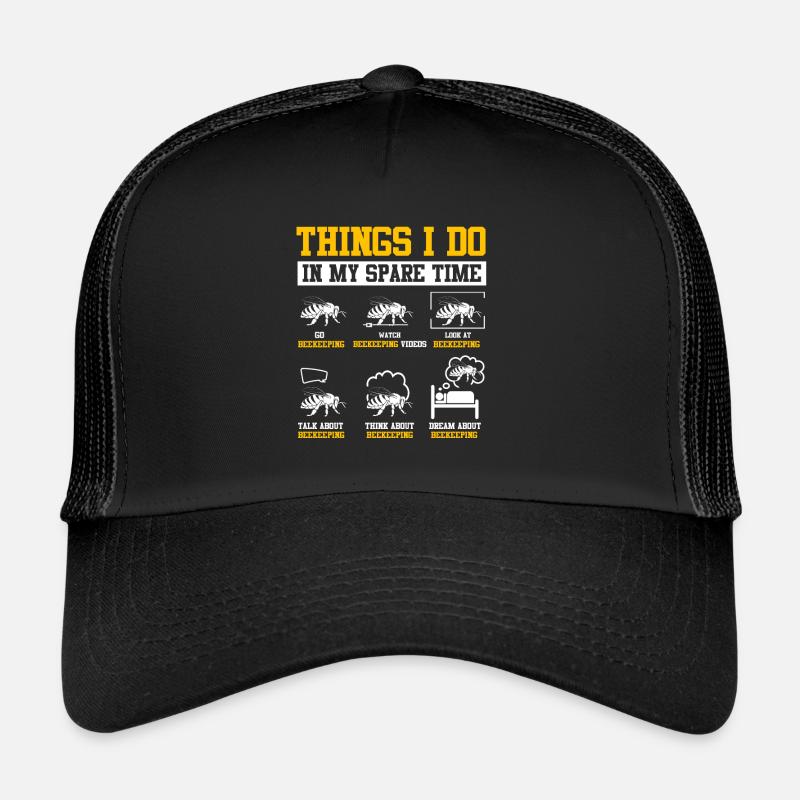 Imker Wabe Bienen Imkerei Bienchen - Trucker Cap - Schwarz/Schwarz
