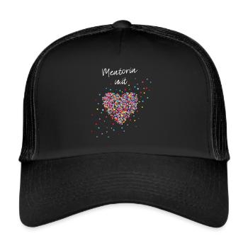 Mentorin mit Herz Chefin Ausbilderin - Trucker Cap - Schwarz/Schwarz - Vorne