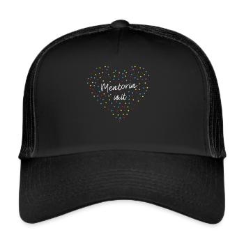 Mentorin mit Herz Trainerin Coach - Trucker Cap - Schwarz/Schwarz - Vorne