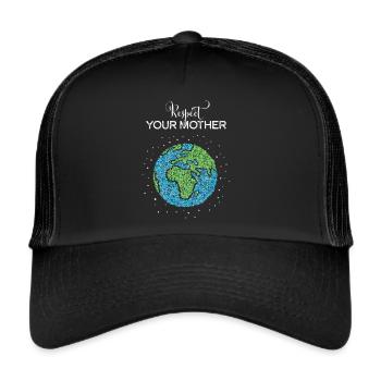 Mutter Erde Umwelt KlimaUmweltschutz - Trucker Cap - Schwarz/Schwarz - Vorne
