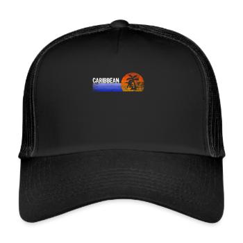 Caraïbes Vacances Voyage Rétro Loisirs Relax - Casquette trucker  - noir/noir - Devant