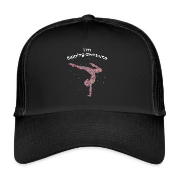 Flipping Awesome Turnen Bodenturnen - Trucker Cap - Schwarz/Schwarz - Vorne