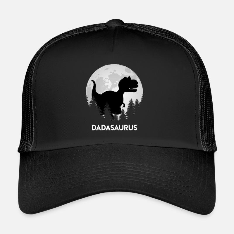 Papasaurus Papa Vater - Trucker Cap - Schwarz/Schwarz