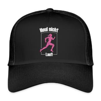Joggerin Läuferin Sportlerin Fitnessfan - Trucker Cap - Schwarz/Schwarz - Vorne