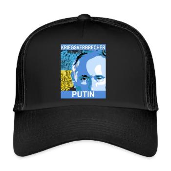 War criminal Putin - Trucker Cap - black/black - Front