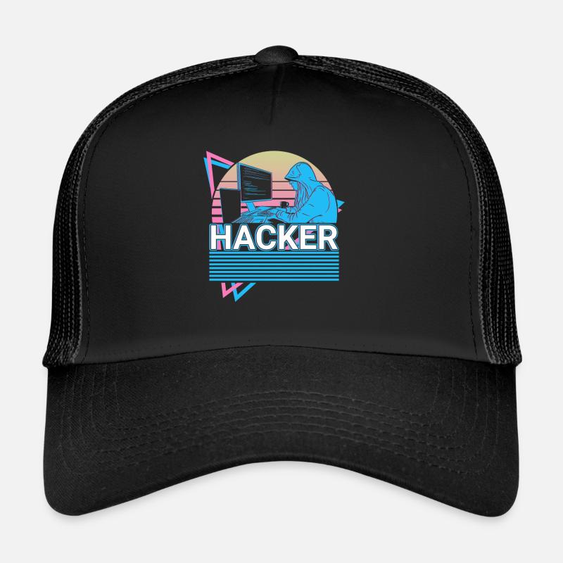Hacker Coding Programmer Vaporwave Esthétique Casquette trucker 