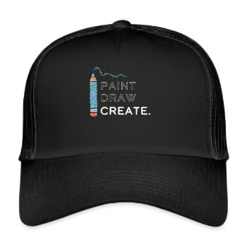 Artist Drawing Drawing Painting - Trucker Cap - black/black - Front