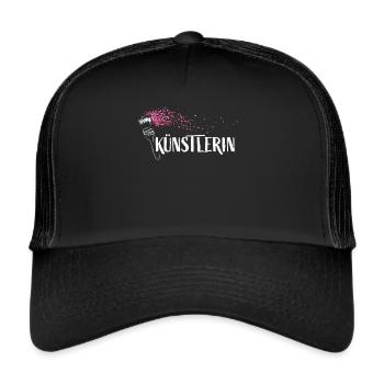 Künstlerin Kunst Zeichnen Kunstlehrerin - Trucker Cap - Schwarz/Schwarz - Vorne