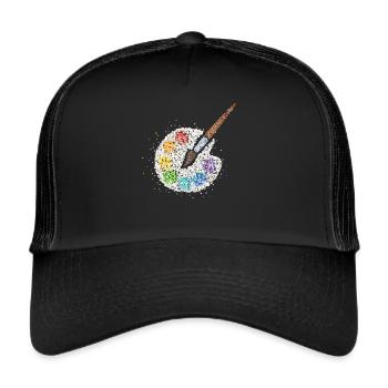 Künstler Zeichnen Maler Malerin Malerei - Trucker Cap - Schwarz/Schwarz - Vorne