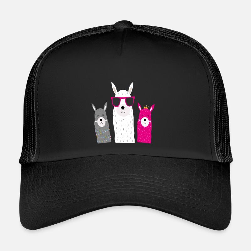 lustige Alpakas - Trucker Cap - Schwarz/Schwarz