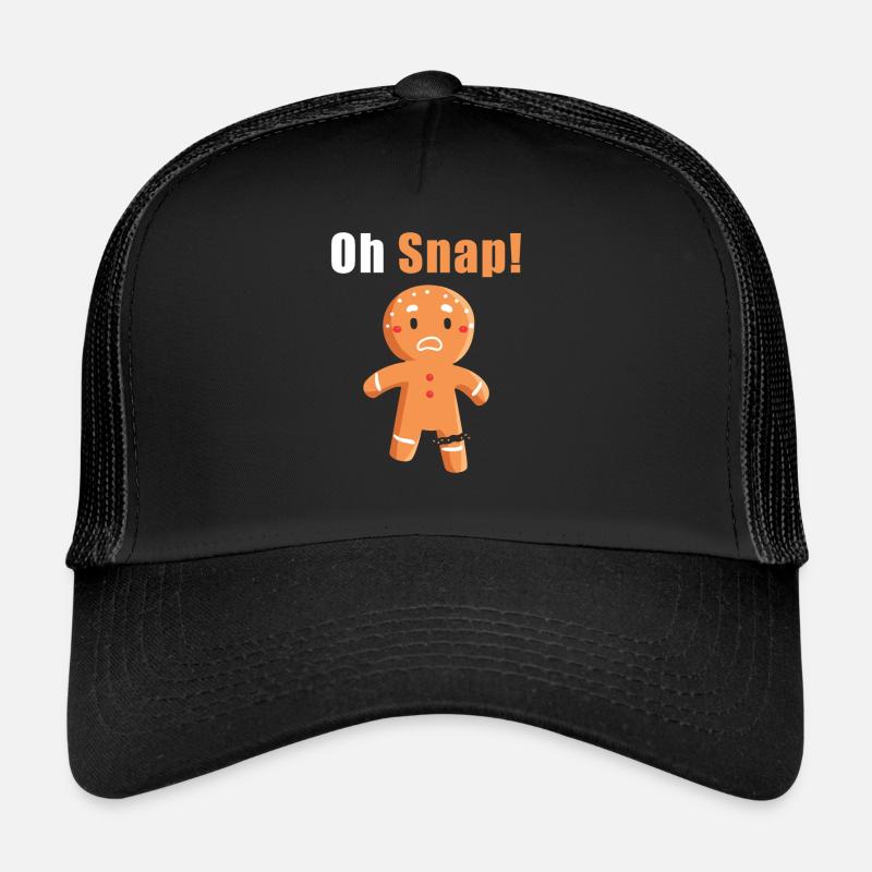 Oh Snap Lebkuchen Wortspiel - Trucker Cap - Schwarz/Schwarz