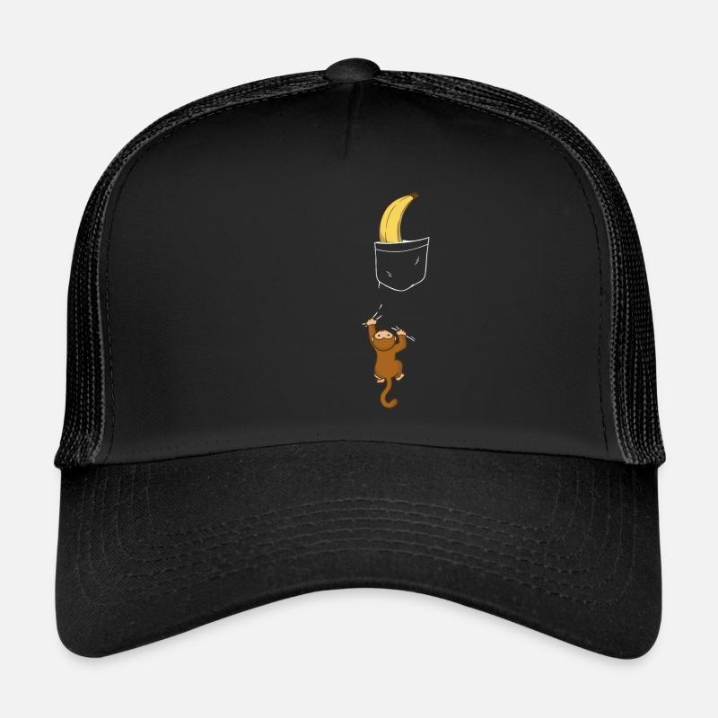 Affe Affen Tier Gorilla Schimpanse - Trucker Cap - Schwarz/Schwarz